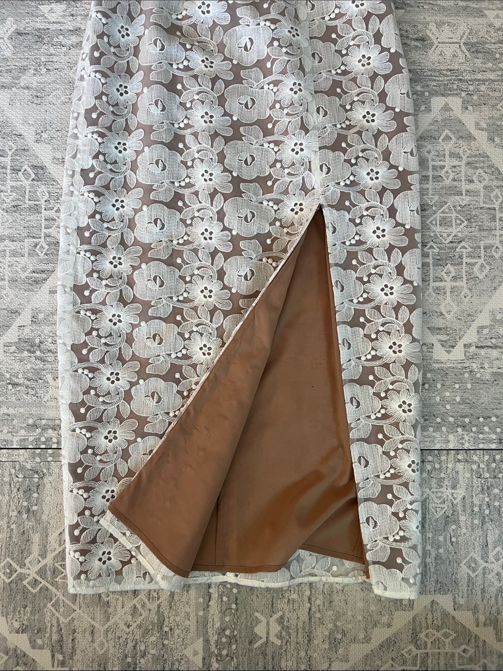 Anthropologie HUTCH Slim Lace Corset Midi Dress in White Size 4 - Picture 6 of 12